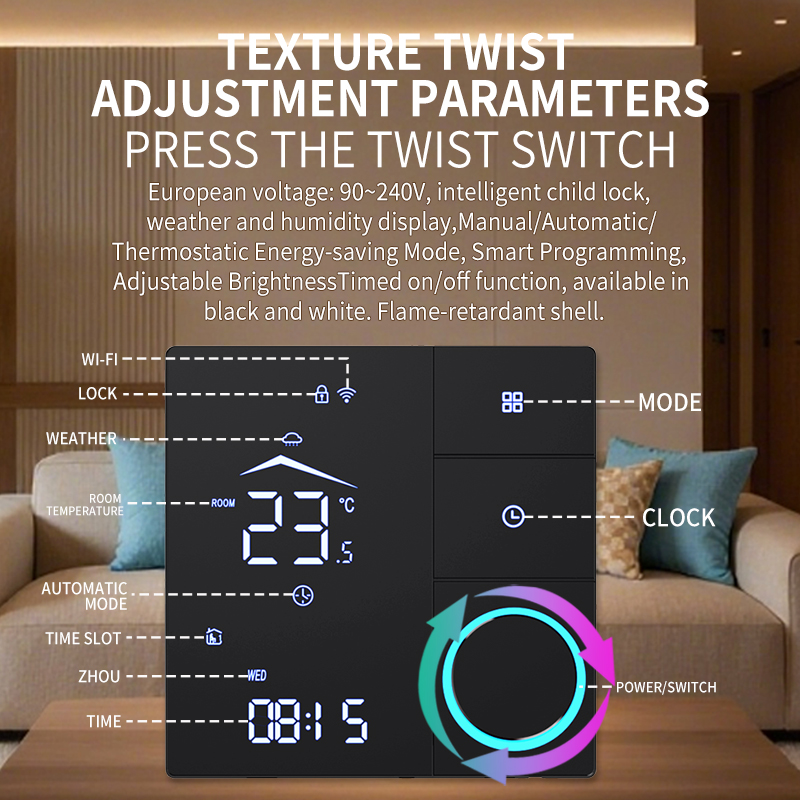 SDM9 LED Knob-Operated Thermostatt